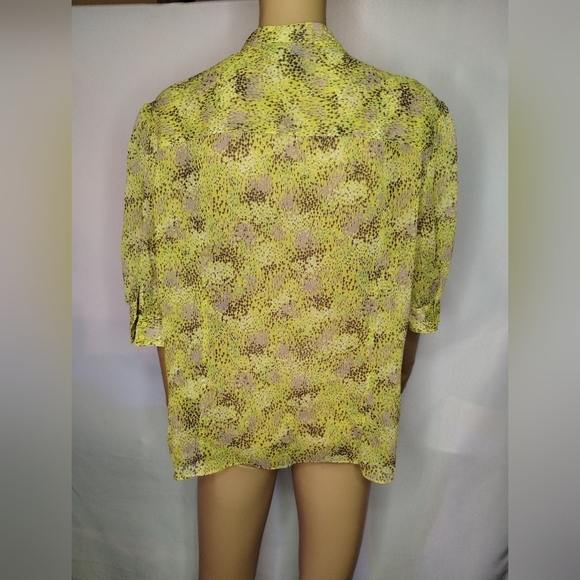 Attention Women's size xl yellow ruffle blouse shirt top - Picture 6 of 8